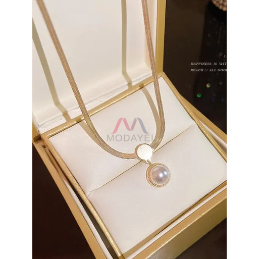İnci Kalp Kolye